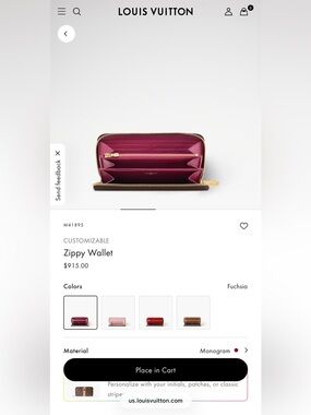 Louis Vuitton Monogram Zip Around Wallet with Fuchsia Interior and Pull